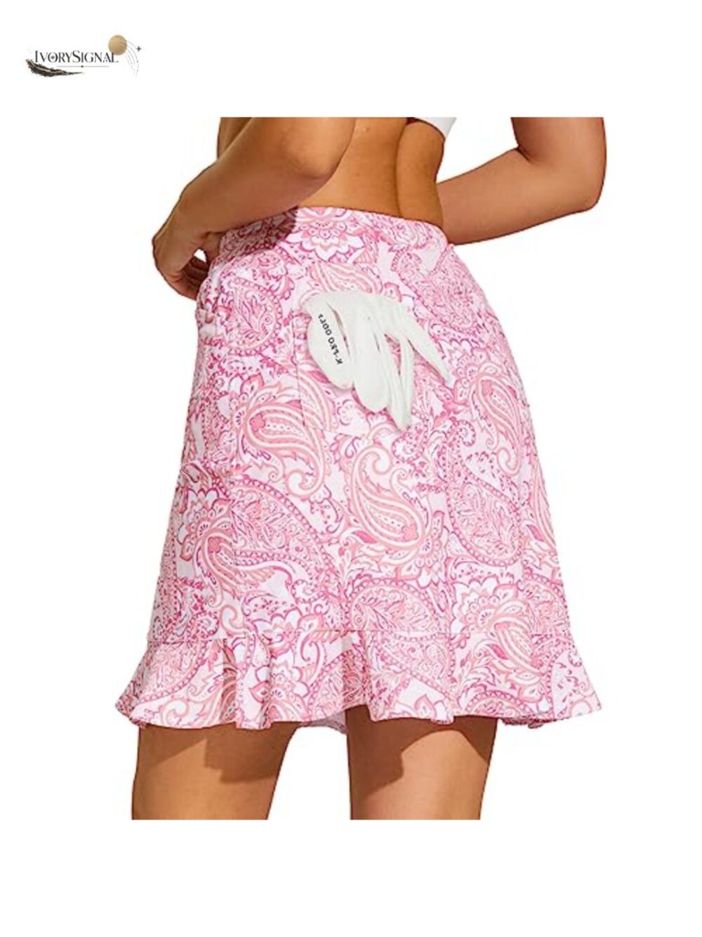 Women's Golf Skort with Pockets Ruffle Hem High Waisted 20in Athletic